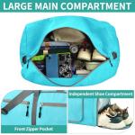Dimayar 115L Travel Duffle Bag for Men Women - Foldable Duffel Bag with Shoes Compartment - Overnight Bags Waterproof & Tear Resistant(Mint Green)