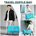 Dimayar 115L Travel Duffle Bag for Men Women - Foldable Duffel Bag with Shoes Compartment - Overnight Bags Waterproof & Tear Resistant(Mint Green)