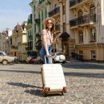 Suitour Carry On Luggage Set 22x14x9 Airline Approved Luggage Sets 4 Piece, ABS Hardside 20inch Suitcase with 360°Spinner Wheels Lightweight Travel Suitcase Sets(White Tan)