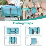 Dimayar 115L Travel Duffle Bag for Men Women - Foldable Duffel Bag with Shoes Compartment - Overnight Bags Waterproof & Tear Resistant(Mint Green)