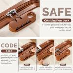 Suitour Carry On Luggage Set 22x14x9 Airline Approved Luggage Sets 4 Piece, ABS Hardside 20inch Suitcase with 360°Spinner Wheels Lightweight Travel Suitcase Sets(White Tan)