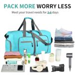 Dimayar 115L Travel Duffle Bag for Men Women - Foldable Duffel Bag with Shoes Compartment - Overnight Bags Waterproof & Tear Resistant(Mint Green)
