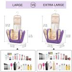 Travel Hanging Toiletry Bag for Women and Men, 6 Organizer Compartments, Holds Full Size Bottles, Extra Large Cosmetic Accessories, Makeup essentials, Bathroom Water-resistant Toiletries Bag, Purple