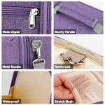 Travel Hanging Toiletry Bag for Women and Men, 6 Organizer Compartments, Holds Full Size Bottles, Extra Large Cosmetic Accessories, Makeup essentials, Bathroom Water-resistant Toiletries Bag, Purple