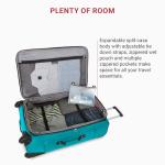 SWISSGEAR Sion Softside Expandable Spinner Luggage Durable Lightweight Travel Suitcase, Teal, Checked-Medium 25-Inch