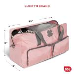 Lucky Travel Duffel Bags 65L, Gym Bag, Travel Bag & Large Duffle Bag for Men, Foldable Overnight Weekender Bags for Women & Men with Adjustable Shoulder Strap, Bridal Rose