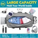 Canway 85L Travel Duffel Bag, Foldable Weekender Bag with Shoes Compartment for Men Women Water-proof & Tear Resistant