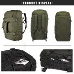 Miramrax Travel Duffle Bag Backpack for Men - Large Tactical Bags Weekender Gym Bag for Overnight Traveling Military Workout Deployment Sports (Green, 45L)