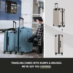 Kenneth Cole REACTION Out of Bounds Lightweight Hardshell 4-Wheel Spinner Luggage, Mushroom, 28-Inch Checked