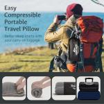 fulocean Small Cooling Memory Foam Travel Pillows for Airplanes, Compressible Camping Pillow, Adjustable Gel Shredded Foam Bed Pillow for Medium Firm Neck Knee Support, Ideal Sleeping,Car,Backpacking