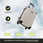 Kenneth Cole REACTION Out of Bounds Lightweight Hardshell 4-Wheel Spinner Luggage, Mushroom, 28-Inch Checked