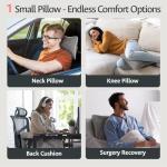 fulocean Small Cooling Memory Foam Travel Pillows for Airplanes, Compressible Camping Pillow, Adjustable Gel Shredded Foam Bed Pillow for Medium Firm Neck Knee Support, Ideal Sleeping,Car,Backpacking