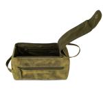 KomalC Premium Buffalo Leather Toiletry Bag for Men & Women With Water resistant Lining, Grooming Travel Pouch, Unisex Wash Bag for Toiletries, Gifts for Men and Women