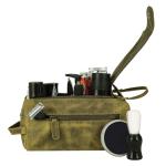 KomalC Premium Buffalo Leather Toiletry Bag for Men & Women With Water resistant Lining, Grooming Travel Pouch, Unisex Wash Bag for Toiletries, Gifts for Men and Women