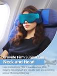 Inspireyes Travel Pillows for Airplanes, 360° Head Support for Long Flight, Soft Airplane Pillow with 3D Eye Mask for Sleeping, Stop Bobblehead, Airplane Headrest Gadgets, Dark Grey