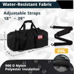 Tactical Gym Bag for Men，50L Large 3 in 1 Sports Duffle Bag with Shoes Compartment for Travel,Water Resistant Travel Backpack Weekender Overnight Bag with Wet Pocket for Women