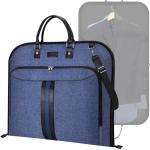 BALEINE Travel Garment Bag, Travel Suit Bag for Men, 42'' Waterproof Carry on Garment Bag for Hanging Clothes, Garment Duffel Bag for Travel Business (Blue)