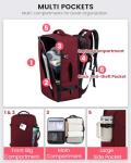 LOVEVOOK Travel Carry on Backpack, Large 40L Personal Item Travel Bag for Men & Women Flight Approved with 3 Packing Cubes, Suitcase Water Resistant Luggage Daypack Business Weekender Bag,Wine Red