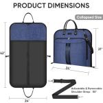BALEINE Travel Garment Bag, Travel Suit Bag for Men, 42'' Waterproof Carry on Garment Bag for Hanging Clothes, Garment Duffel Bag for Travel Business (Blue)