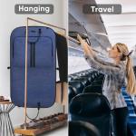 BALEINE Travel Garment Bag, Travel Suit Bag for Men, 42'' Waterproof Carry on Garment Bag for Hanging Clothes, Garment Duffel Bag for Travel Business (Blue)