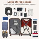 Kono Medium Sized Checked Luggage, 24 Inch Expandable with Spinner Wheels, TSA Lock, ABS + PC Lightweight Travel Suitcase with Larger Capacity and Lighter Weight, Grey Brown