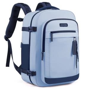 LOVEVOOK 40L Travel Backpack for Women & Men, Airline Approved Carry On Luggage, TSA Personal Item Bag fits 15.6 Inch Laptop, Waterproof Weekender Overnight Suitcase for Work, Blue