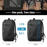 Ample Space Travel Backpack with LifetimeWarranty,Expandable Carry on Backpack with USB Cable Port,Fits 17.3"Laptop Notebook,Water Resistant Weekender Backpack Business Trips,Daily Travel,Black