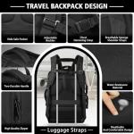 Ample Space Travel Backpack with LifetimeWarranty,Expandable Carry on Backpack with USB Cable Port,Fits 17.3"Laptop Notebook,Water Resistant Weekender Backpack Business Trips,Daily Travel,Black
