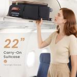 LOVEVOOK Carry on Luggage 22x14x9 Airline Approved, Waterproof Carry on Suitcase with 3 Pouches,Lightweight Softside Underseat Travel Luggage with 360° Spinner Wheels,TSA Lock for Travel Business