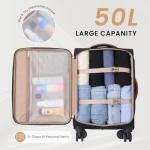 LOVEVOOK Carry on Luggage 22x14x9 Airline Approved, Waterproof Carry on Suitcase with 3 Pouches,Lightweight Softside Underseat Travel Luggage with 360° Spinner Wheels,TSA Lock for Travel Business
