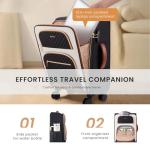 LOVEVOOK Carry on Luggage 22x14x9 Airline Approved, Waterproof Carry on Suitcase with 3 Pouches,Lightweight Softside Underseat Travel Luggage with 360° Spinner Wheels,TSA Lock for Travel Business