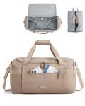 BAGSMART Travel Duffel Bags for Women, 32L Gym Duffle Bag with Laptop Compartment, Carry On Weekender Overnight Bag, Shoe Bag, PVC Wet Pocket, Brown