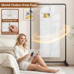 KIMBORA 65" Dress Bags for Gowns Long Garment Bags for Hanging Clothes with Clear Window, Foldable Wedding Dress Cover for Closet Storage and Travel (2 Packs, White)