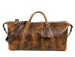 Aaron Leather Goods Genuine Full-Grain Leather Duffel Bag for Men and Women