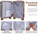 UKEIN Luggage Sets 3 Piece, Carry On Luggage 20In With Spinner Wheels,PC Hardside Suitcase Set with TSA Lock,Durable Carry On Suitcase With Travel Backpack for Men (Black, 3 piece set (20inch))