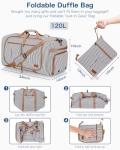 120L Travel Duffle Bag for Men and Women, Large Foldable Duffel Bag for Travel with Shoe Compartment Overnight Weekender Bag Gym Bag Water & Tear Resistant (Stripe, 120L)