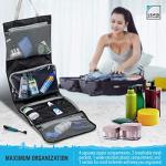 Lewis N. Clark Hanging Toiletry Bag for Travel Accessories, Shampoo, Cosmetics + Personal Items with Waterproof Compartment and Folding Design, Black