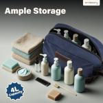 emissary Men's Toiletry Bag, Leather and Canvas Travel Toiletry Bag, Dopp Kit for Men, Travel Bathroom Bag Men's Shaving Kit, Travel Kit Small Bags for Men, Shaving Bag for Travel Accessories (Blue)