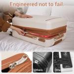 Kono 28 Inch Large Suitcase, Expandable for Long Trips, Impact-Resistant ABS+PC & Silent Wheels, Black, Lightweight Hardshell Luggage, Smooth Rolling Spinner Suitcase for Travel，Cream/Brown