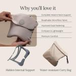 trtl Travel Pillow 2.0 – Scientifically Proven Super Soft Travel Pillow with Premium Head & Neck Support – for Airplane Travel – Machine Washable – Lightweight & Compact – Sand Beige