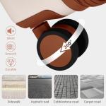 Kono 28 Inch Large Suitcase, Expandable for Long Trips, Impact-Resistant ABS+PC & Silent Wheels, Black, Lightweight Hardshell Luggage, Smooth Rolling Spinner Suitcase for Travel，Cream/Brown