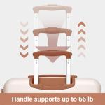 Kono 28 Inch Large Suitcase, Expandable for Long Trips, Impact-Resistant ABS+PC & Silent Wheels, Black, Lightweight Hardshell Luggage, Smooth Rolling Spinner Suitcase for Travel，Cream/Brown