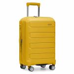 Traveler's Choice Pagosa Hardshell Expandable Luggage with Spinner Wheels, Yellow, 22-Inch Carry-on