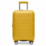Traveler's Choice Pagosa Hardshell Expandable Luggage with Spinner Wheels, Yellow, 22-Inch Carry-on