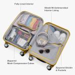 Traveler's Choice Pagosa Hardshell Expandable Luggage with Spinner Wheels, Yellow, 22-Inch Carry-on