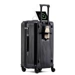 2024 New Large Capacity Cup Holder Luggage Suitcase USB Charging Women Girl Carry-On Boarding Luggage Travel 20/24/26/28 inch