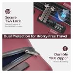 Coolife Medium Checked Luggage Hardside PC+ABS Suitcase with TSA Lock, Lightweight Rolling Carry On with Spinner Wheels(Radiant Pink, 24in)