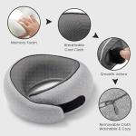 Jacrynth Portable Travel Neck Pillows, 100% Memory Foam Filling, Travel Pillows for Airplanes, Compact and Ergonomic Design, Best for Sleeping Plane Train Travel Essentials