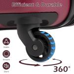 Coolife Medium Checked Luggage Hardside PC+ABS Suitcase with TSA Lock, Lightweight Rolling Carry On with Spinner Wheels(Radiant Pink, 24in)