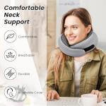 Jacrynth Portable Travel Neck Pillows, 100% Memory Foam Filling, Travel Pillows for Airplanes, Compact and Ergonomic Design, Best for Sleeping Plane Train Travel Essentials